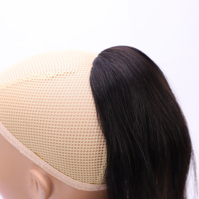 Clip de cabelo humano 100% em extensão de cavalo reta 16 polegadas virgem crua natural preto