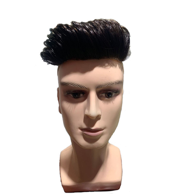 Toupee injetável de renda suíça para homens 100% sistema de substituição de cabelo humano 24mm textura