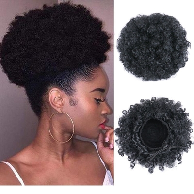 Melhores Preços para Resistente ao Calor Afro Kinky Curly Clip In Hair Extensions Chignon Estilo