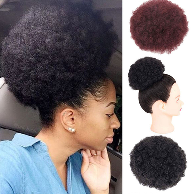 Melhores Preços para Resistente ao Calor Afro Kinky Curly Clip In Hair Extensions Chignon Estilo