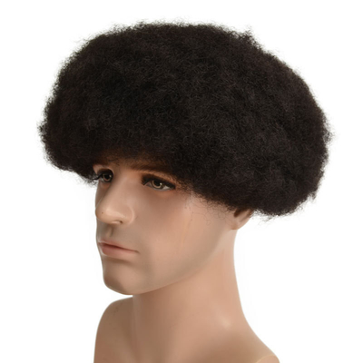 Toupee Textura 24mm Afro Kinky Curly Swiss Lace Homens unidades de cabelo natural cabelo humano peruca
