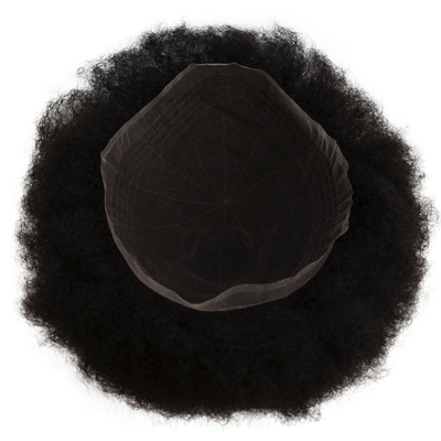 Toupee Textura 24mm Afro Kinky Curly Swiss Lace Homens unidades de cabelo natural cabelo humano peruca