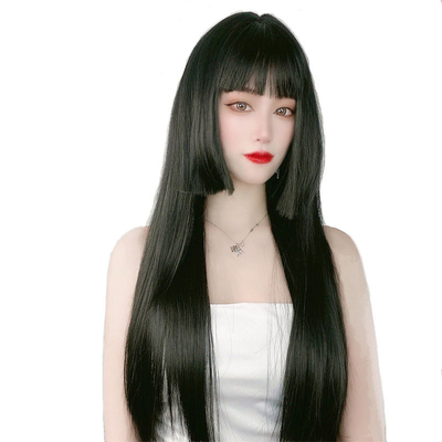 Técnica 2022 Princesa Japonesa Corte Perucas de Cabelo Sintético Resistente ao Calor com Bangs