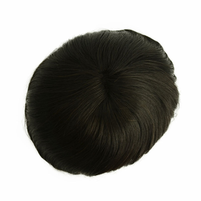 Mono Top Homem Toupee 100% Cabelo Humano Remy Grau Natural Linha do Cabelo Remy indiano