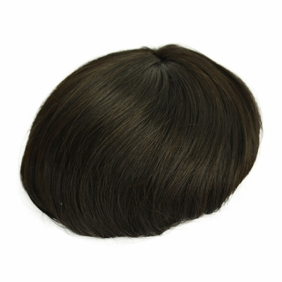 Mono Top Homem Toupee 100% Cabelo Humano Remy Grau Natural Linha do Cabelo Remy indiano