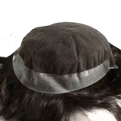 Mono Top Homem Toupee 100% Cabelo Humano Remy Grau Natural Linha do Cabelo Remy indiano