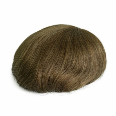 Topo de homem de PU de renda natural para 100% cabelo humano Perucas de tecelagem masculina Peiteados Sistema de remendos de unidade