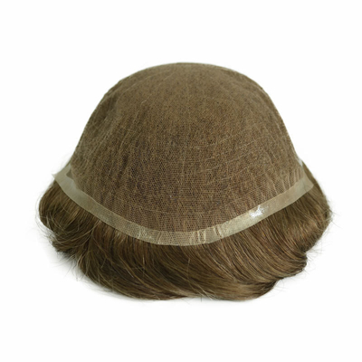 Topo de homem de PU de renda natural para 100% cabelo humano Perucas de tecelagem masculina Peiteados Sistema de remendos de unidade