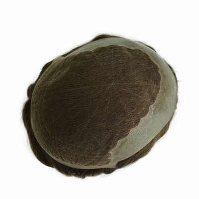 Topo de homem de PU de renda natural para 100% cabelo humano Perucas de tecelagem masculina Peiteados Sistema de remendos de unidade