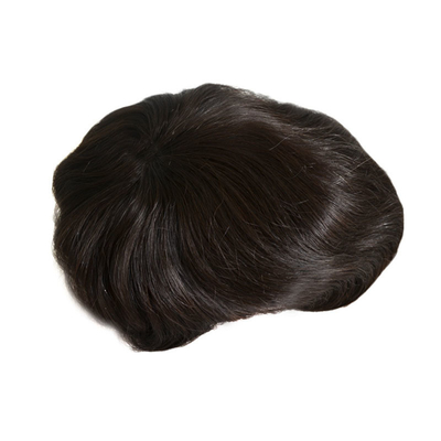 Topo de homem de PU de renda natural para 100% cabelo humano Perucas de tecelagem masculina Peiteados Sistema de remendos de unidade