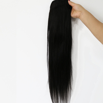 100% de cabelo humano virgem, sedoso, reta, de cordas, rabo de cavalo, maior proporção de cabelo, 60%