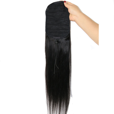 100% de cabelo humano virgem, sedoso, reta, de cordas, rabo de cavalo, maior proporção de cabelo, 60%