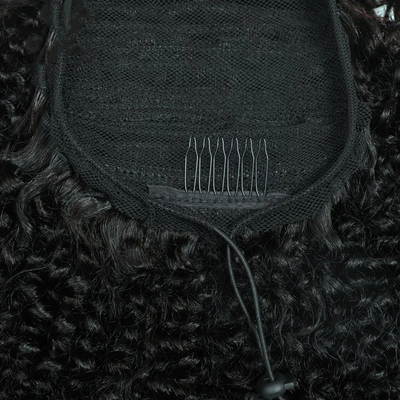 100% de cabelo humano virgem, sedoso, reta, de cordas, rabo de cavalo, maior proporção de cabelo, 60%