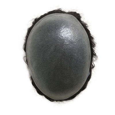 Peças de cabelo de homens Indian Remy Toupee de cabelo humano com 100% de pêlo virgem com cutícula alinhada