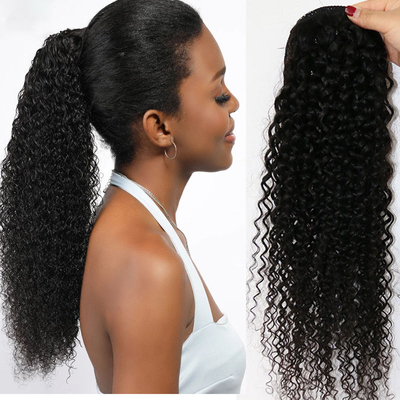 Pedaço de cabelo preto personalizado com vantagem livre de descascamento e emaranhamento