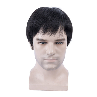 Penteado castanho claro cabelo humano brasileiro masculino Peruca de renda completa com técnica de fabricação de máquina