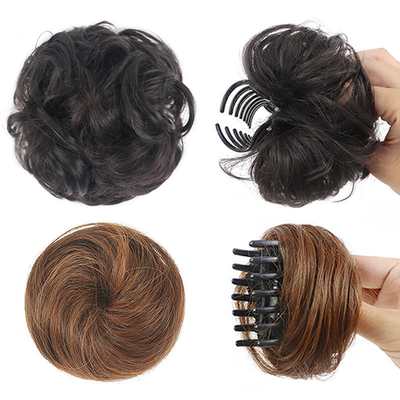 Aceitável OEM/ODM Creme de cabelo sintético Donut Messy Bun para extensões de cabelo Chignon