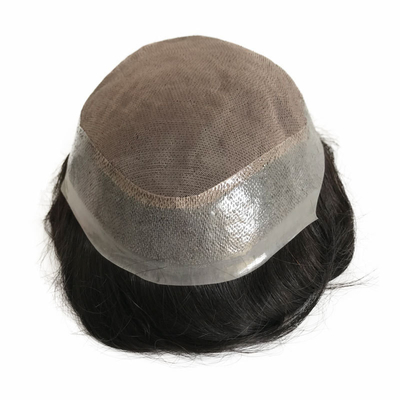 6 polegadas de Hollywood fino Mono Base durável Toupee masculino com PU transparente em todo o lado