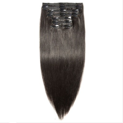 Full Cuticle Hair Clip Ins Raw Indian Real Hair Extensions para Mulheres Negras