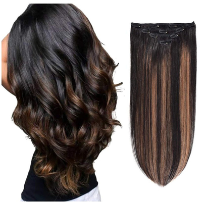 Virgin Highlight Remy Hair Clip In Extensions 7-9 peças