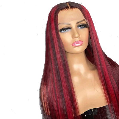 Remy Hair Top Grade Brasileiro 13*4 Highlight Peruca com Ginger Color HD renda Frontal