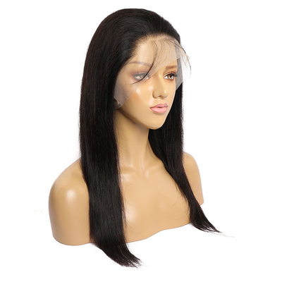 Castanho claro 150% 180% Densidade óssea Direita Brasil 360 renda Frontal Remy HD renda Peruca com cabelo de bebê