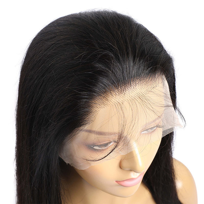 Castanho claro 150% 180% Densidade óssea Direita Brasil 360 renda Frontal Remy HD renda Peruca com cabelo de bebê