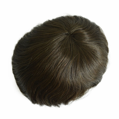 6 centímetros de renda base de cabelo humano substituto de alta densidade sistema de cabelo frontal de malha para homens