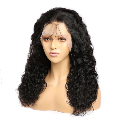 14-28 polegadas de cabelo remy onda de água frontal cabelo humano perucas com nódulos pré-pucked branqueado