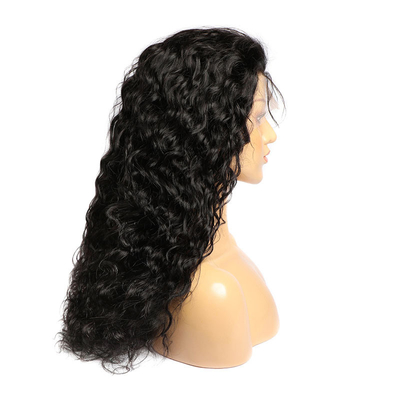 14-28 polegadas de cabelo remy onda de água frontal cabelo humano perucas com nódulos pré-pucked branqueado