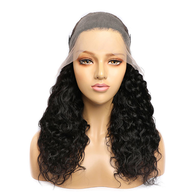 14-28 polegadas de cabelo remy onda de água frontal cabelo humano perucas com nódulos pré-pucked branqueado