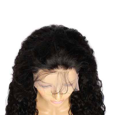 14-28 polegadas de cabelo remy onda de água frontal cabelo humano perucas com nódulos pré-pucked branqueado