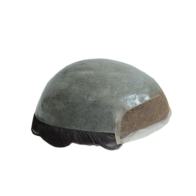 Toupee masculino de tamanho pequeno/grande/médio com malha MONO e renda suíça feita de cabelo virgem
