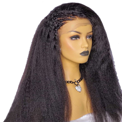 Cores de renda castanho claro 13*4 HD Afro Kinky Direito cabelo humano renda perucas frontais vendedores
