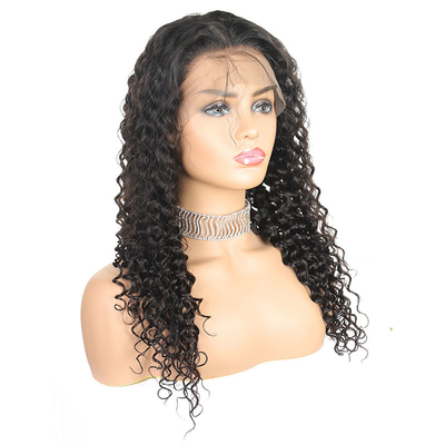 150% 180% Densidade ondulado fundo e enrolado Peruca frontal com cabelo virgem natural