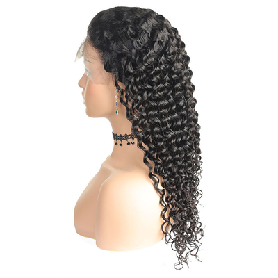 150% 180% Densidade ondulado fundo e enrolado Peruca frontal com cabelo virgem natural