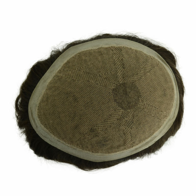 1B Cor Natural Cabelo Remy Humano Substituto de Cabelo Não Cirúrgico Toupee para Homens