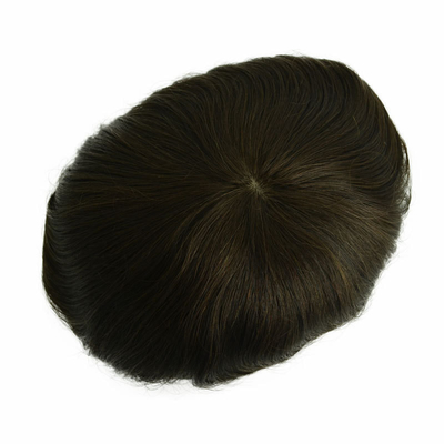 1B Cor Natural Cabelo Remy Humano Substituto de Cabelo Não Cirúrgico Toupee para Homens
