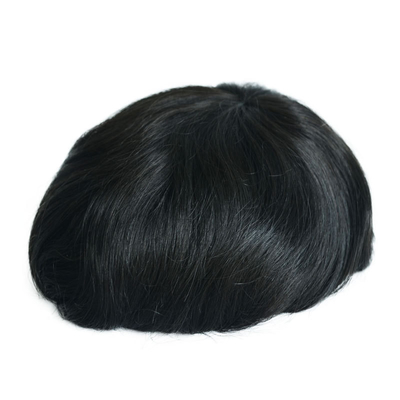 1B Cor Natural Cabelo Remy Humano Substituto de Cabelo Não Cirúrgico Toupee para Homens
