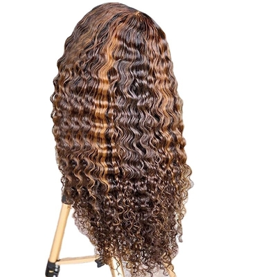 Cabelo Virgem Brasileira Ondulado Profundo Coroado HD renda Frontal Peruca Longa com Tipo de Cabelo Humano