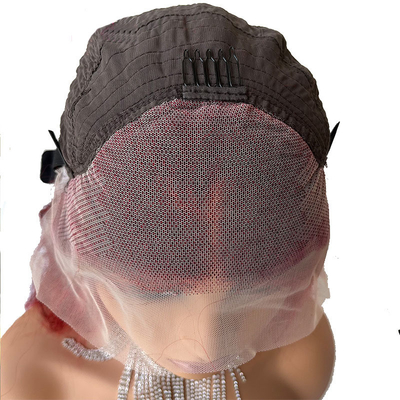 Tamanho Médio 100% Cabelo Humano Vermelho Marrom Destaque Corpo Ondulação HD renda Peruca Produtor de Cabelos Crus