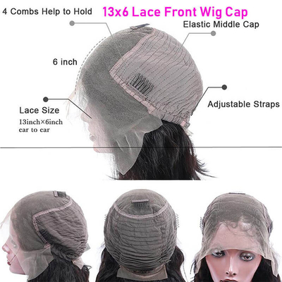 O 13*4 Transparente Brasileiro Lace Frente Ondulação Profunda Perucas de Cabelo Humano com Cútica Cheia