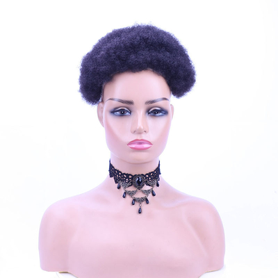 Real Virgem Afro-Curly Hair Topper para Mulheres Técnica Half Man Made