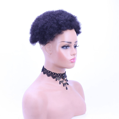 Real Virgem Afro-Curly Hair Topper para Mulheres Técnica Half Man Made