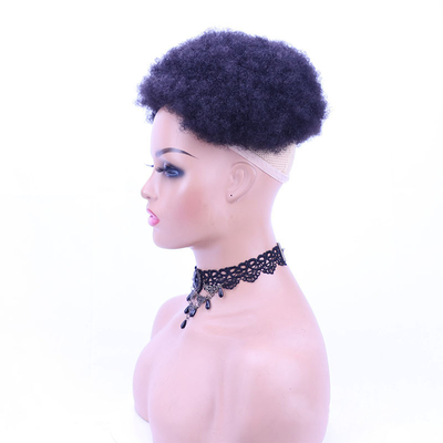 Real Virgem Afro-Curly Hair Topper para Mulheres Técnica Half Man Made
