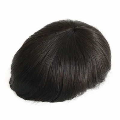 6 polegadas Ultra Hold Super Thin PU Skin Fine Mono Base Indetectável Light Remy Curto Toupee de Cabelo Humano