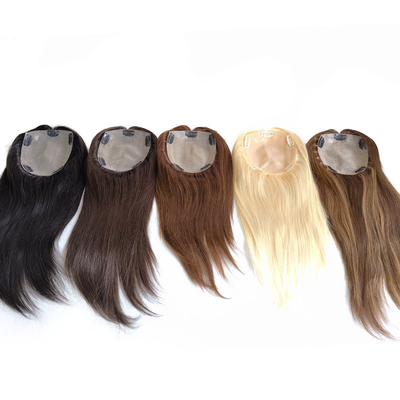Alta Densidade Parcela Livre Europeia de Seda Base 1B Real Remy cabelo cru Toupee Peruca Peças Toppers para mulheres