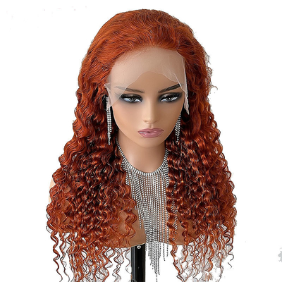 Materiais de base de renda suíça transparente de onda profunda Frente de renda de cabelo humano Perucas para mulheres