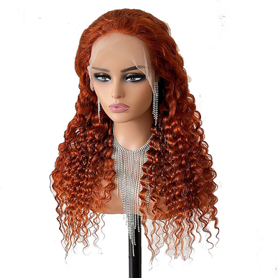 Materiais de base de renda suíça transparente de onda profunda Frente de renda de cabelo humano Perucas para mulheres