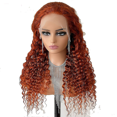 Materiais de base de renda suíça transparente de onda profunda Frente de renda de cabelo humano Perucas para mulheres
